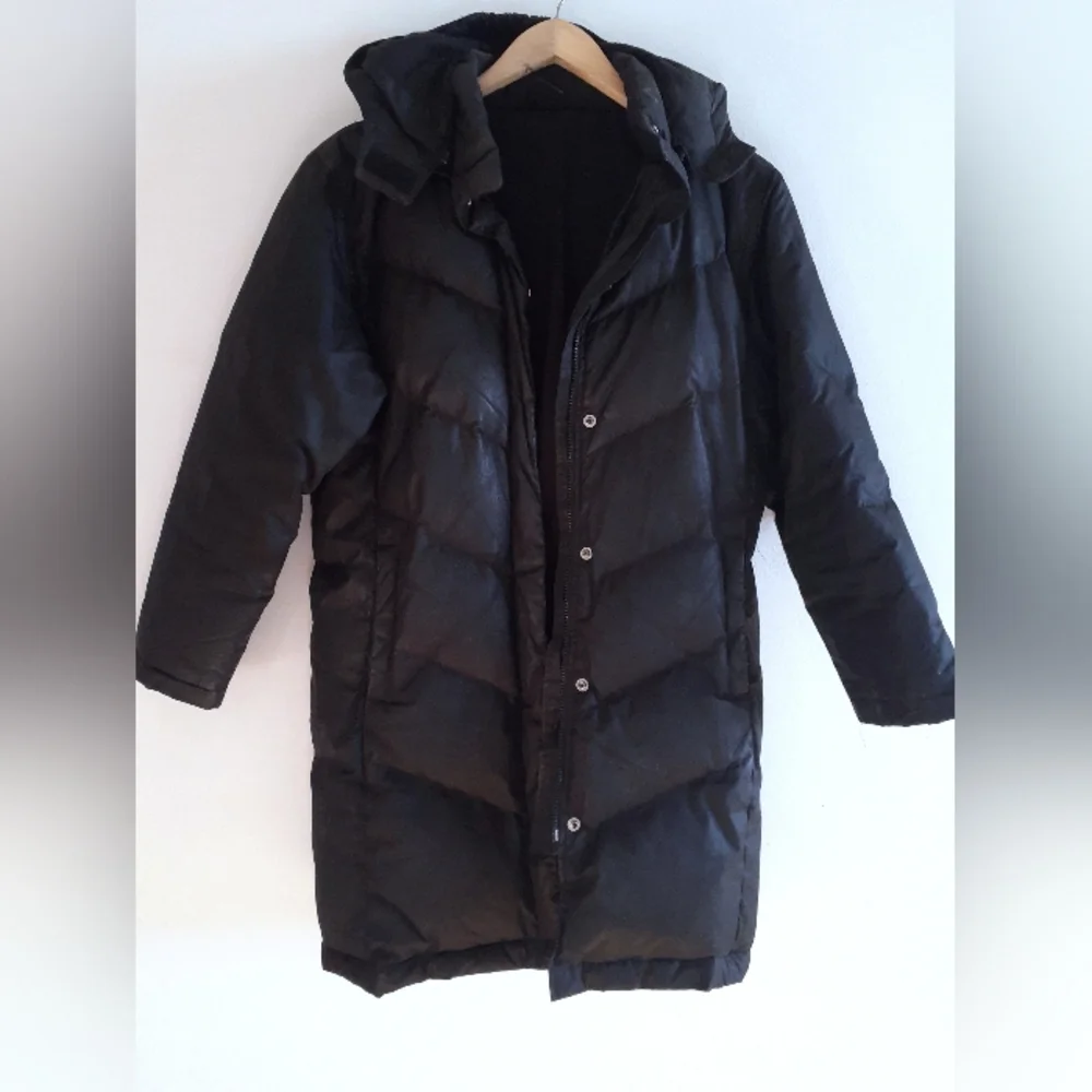 Down-filled, fleece-lined winter coat for kids or adults, with detachable hood. - Picture 3 of 12